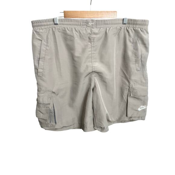 Nike Swim Sz L Shorts Light Orewood Brown Lined Pockets Stretch Comfort - Picture 1 of 16